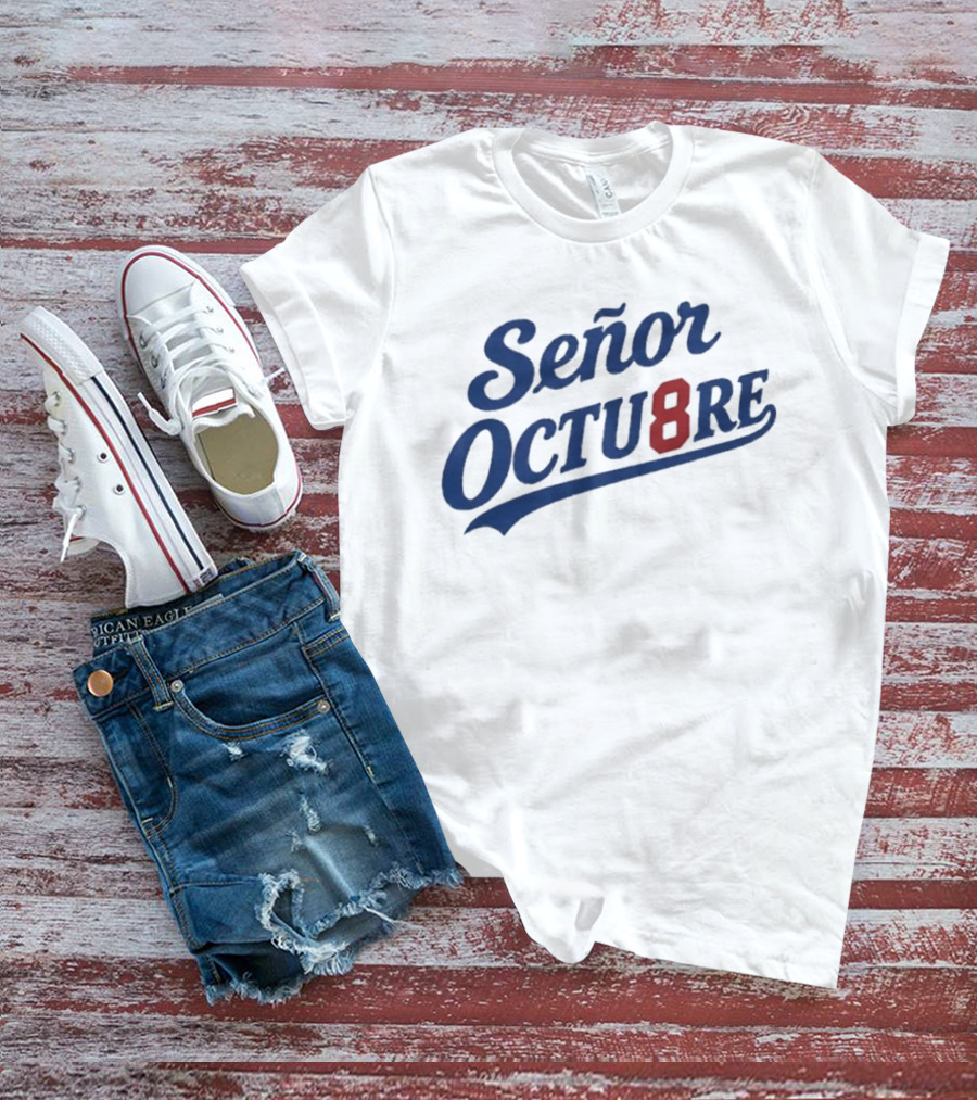Señor Octubre 8 Los Angeles Dodgers Blue And Red Script T-Shirt