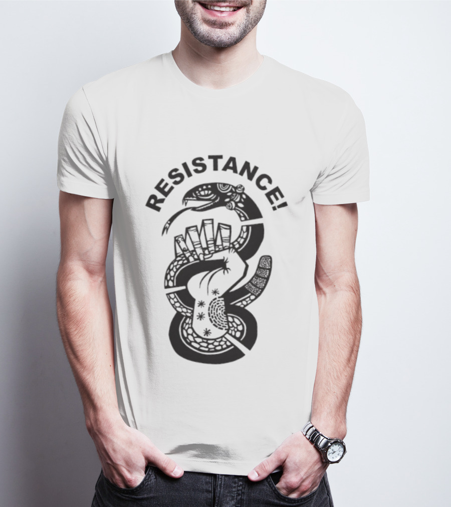 Resistance Snake And Raised Fist Symbolizing Social Justice And Activism T-Shirt