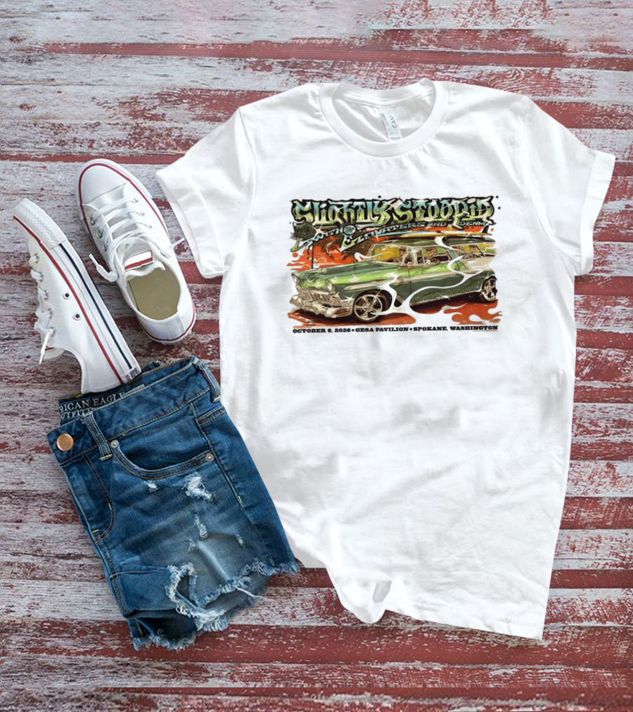 Slightly Stoopid Live With The Elevators And Denim October 6 2026 Gesa Pavilion Spokane WA T-Shirt
