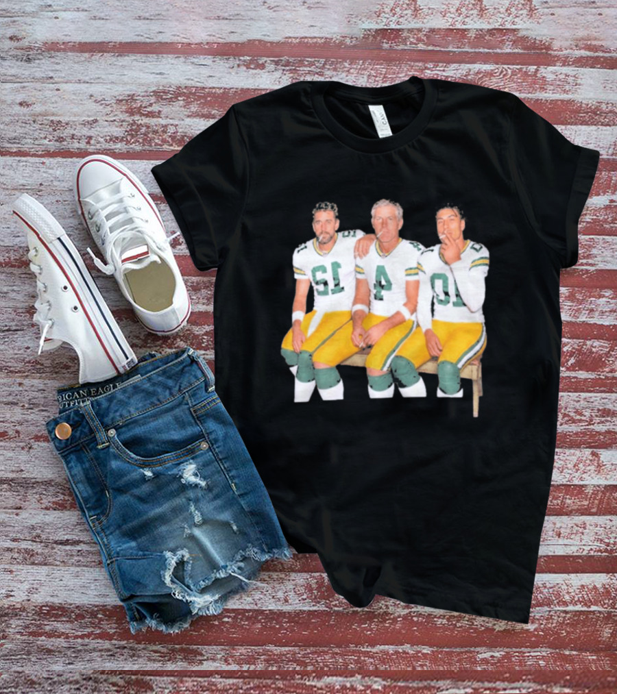 Bart Starr Brett Favre Aaron Rodgers Green Bay Packers Legends Football Signatures T-Shirt