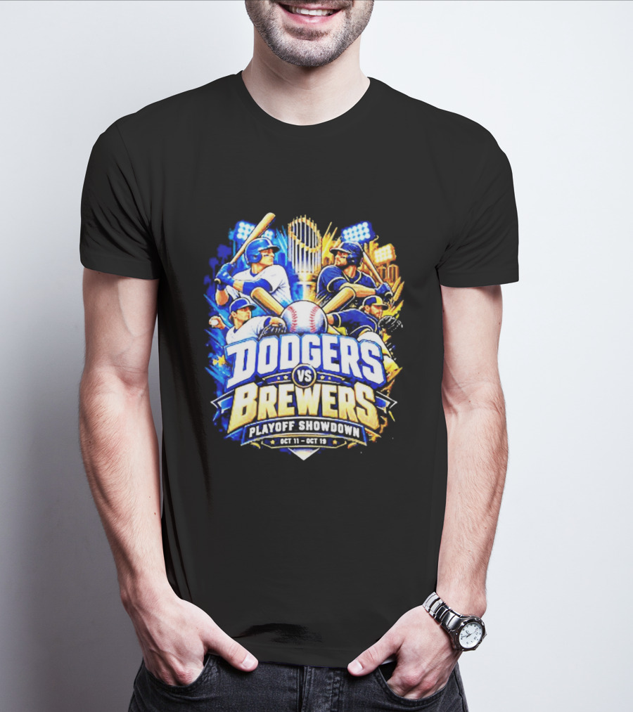 Dodgers Vs Brewers Playoff Showdown Oct 11 19 2026 T-Shirt