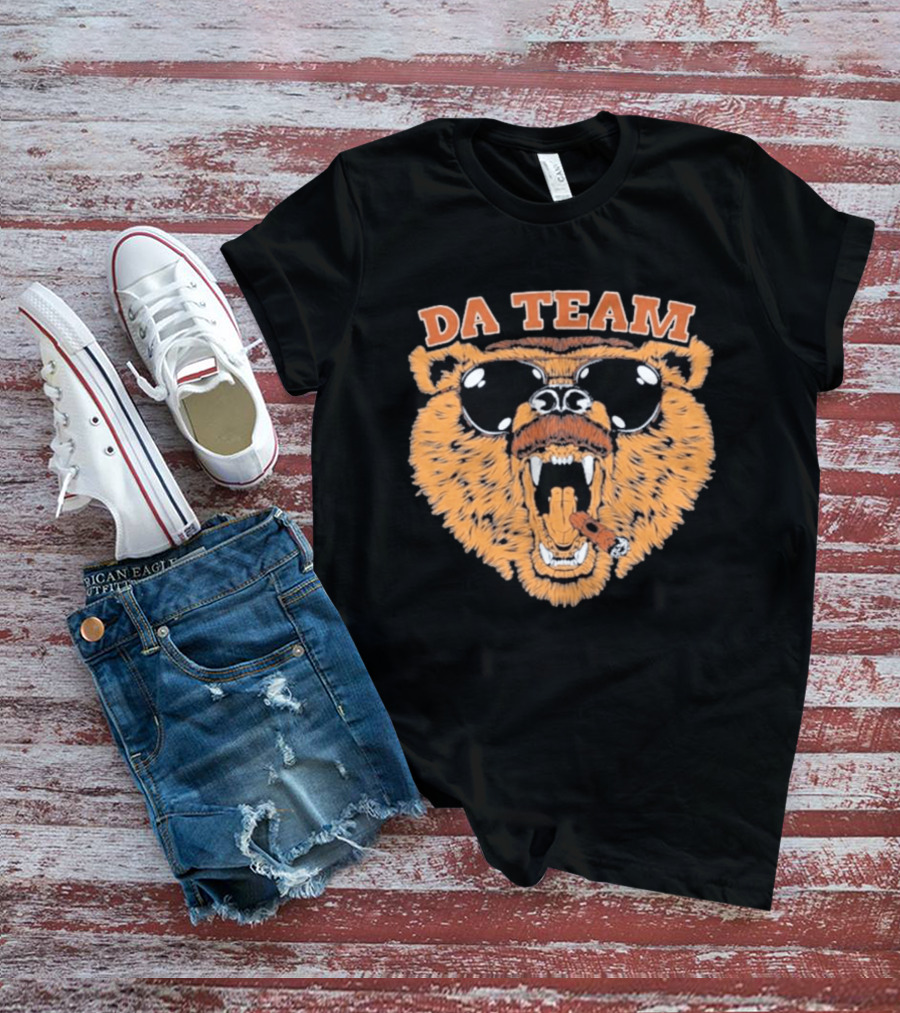 Chicago Bears Da Team Rip Da Coach Sunglasses Cigar Bear Face T-Shirt