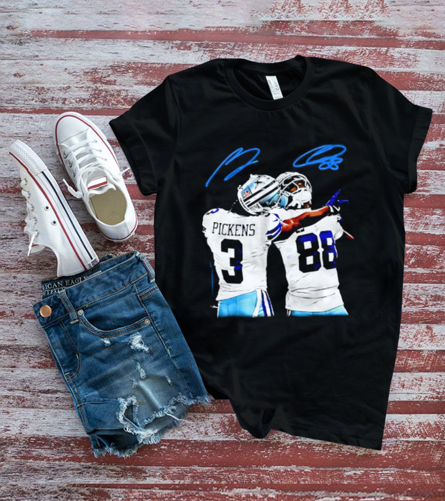 George Pickens CeeDee Lamb Dallas Cowboys Signatures T-Shirt