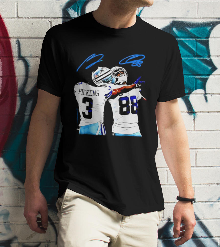George Pickens CeeDee Lamb Dallas Cowboys Signatures T-Shirt