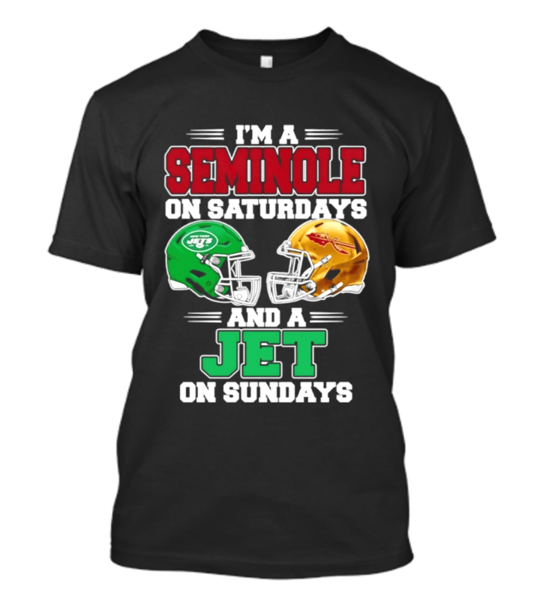 I'm A Seminole On Saturdays And A Jet On Sundays Football Helmets T-Shirt