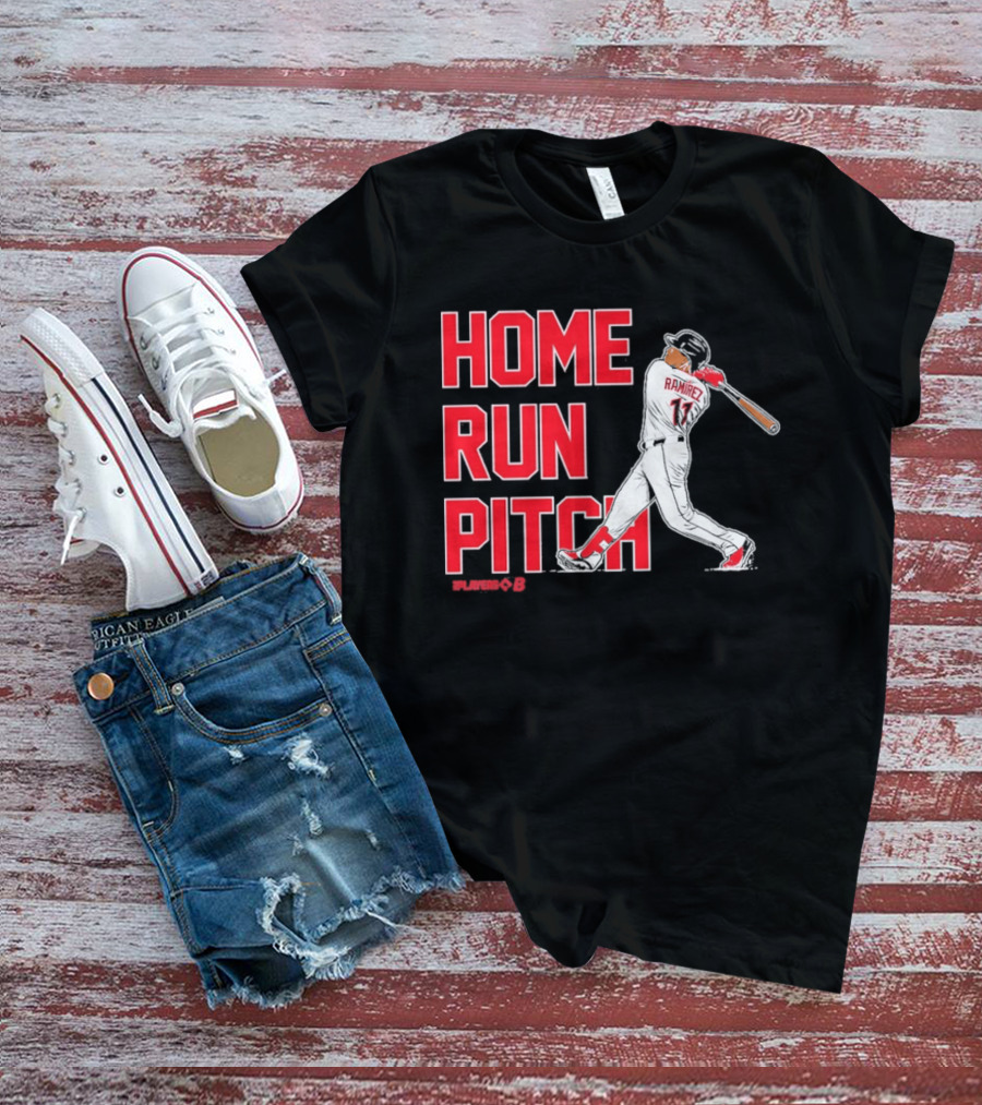 Ramirez 11 Home Run Pitch Swing Baseball T-Shirt