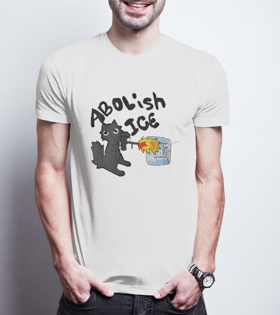 Abolish Ice Cat Torch Melting Cube T-Shirt