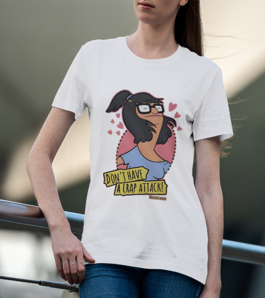 Bob's Burgers Don't Have A Crap Attack Character Graphic With Pink Hearts T-Shirt