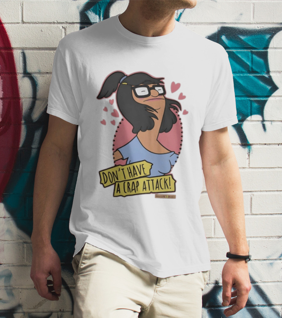 Bob's Burgers Don't Have A Crap Attack Character Graphic With Pink Hearts T-Shirt