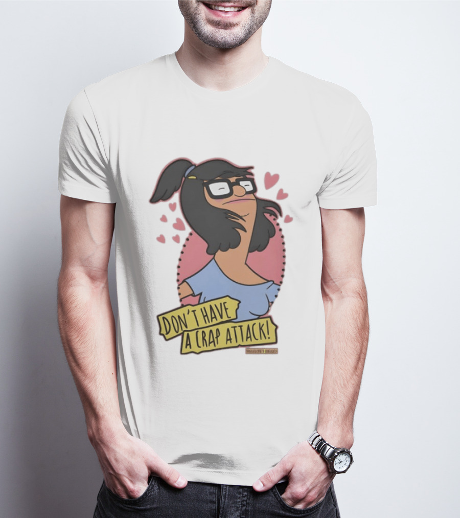 Bob's Burgers Don't Have A Crap Attack Character Graphic With Pink Hearts T-Shirt