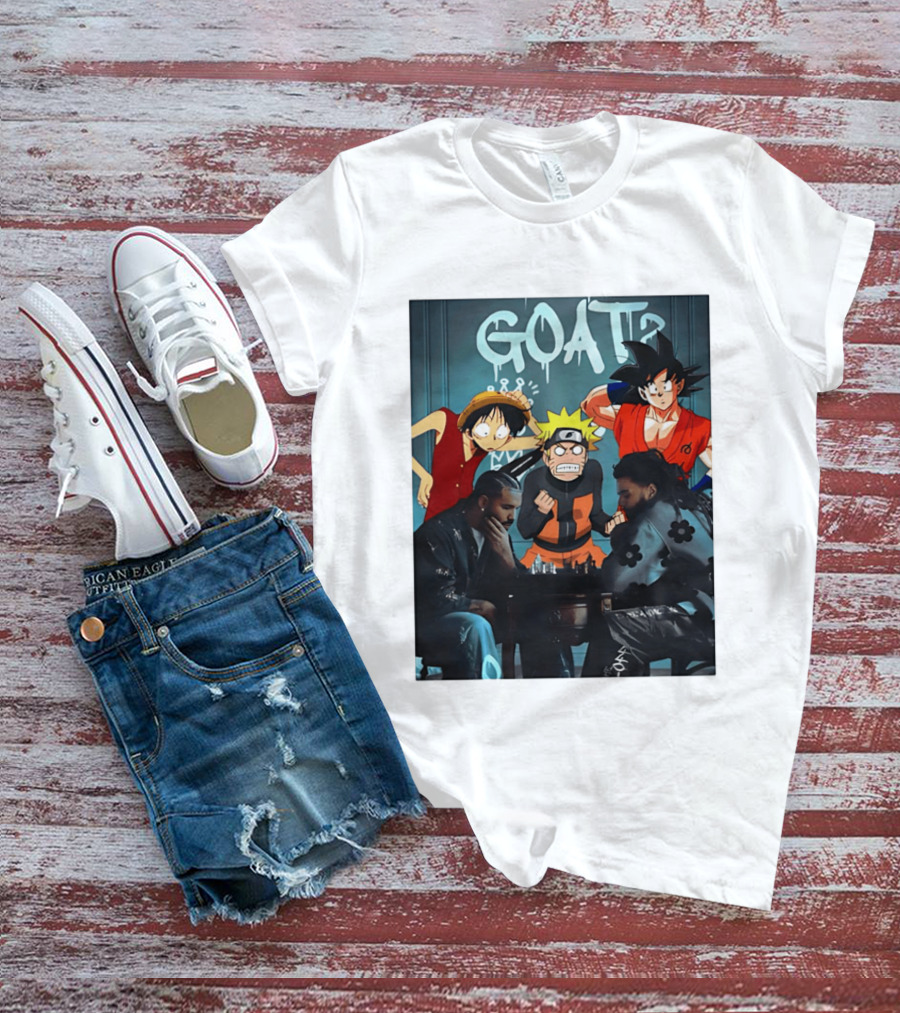Drake 21 Savage GOAT Monkey D. Luffy Naruto Uzumaki Goku Chess Table T-Shirt
