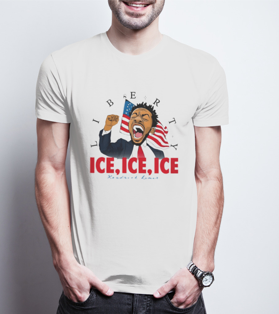 Liberty Ice Ice Ice Kendrick Lamar Flag Fist Raised T-Shirt