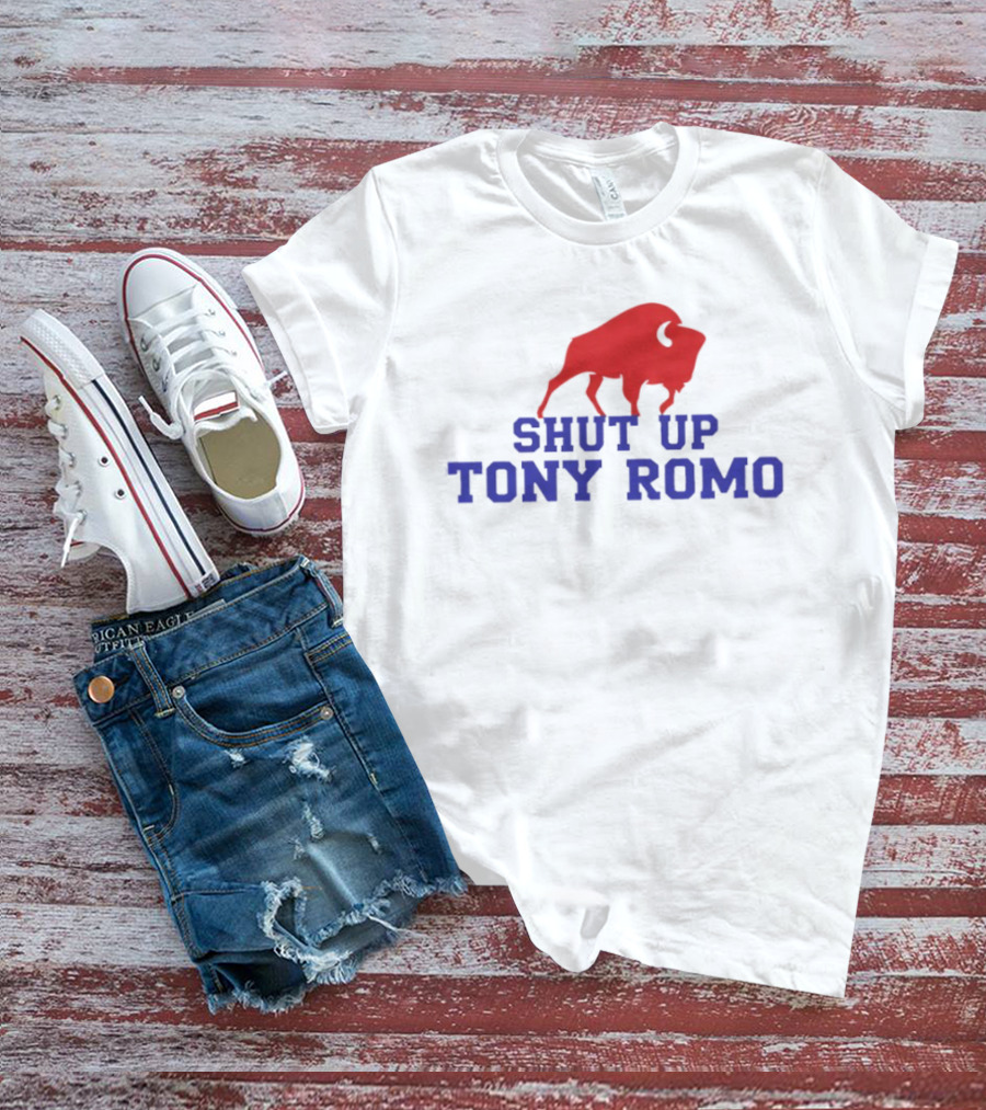 Shut Up Tony Romo Buffalo Bison Red Blue T-Shirt