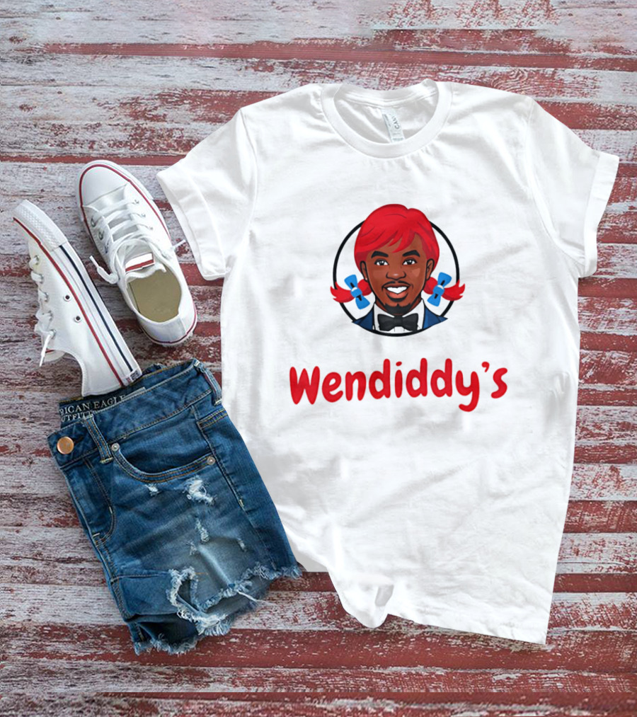 Wendiddy's Red Hair Blue Bow Pigtails T-Shirt