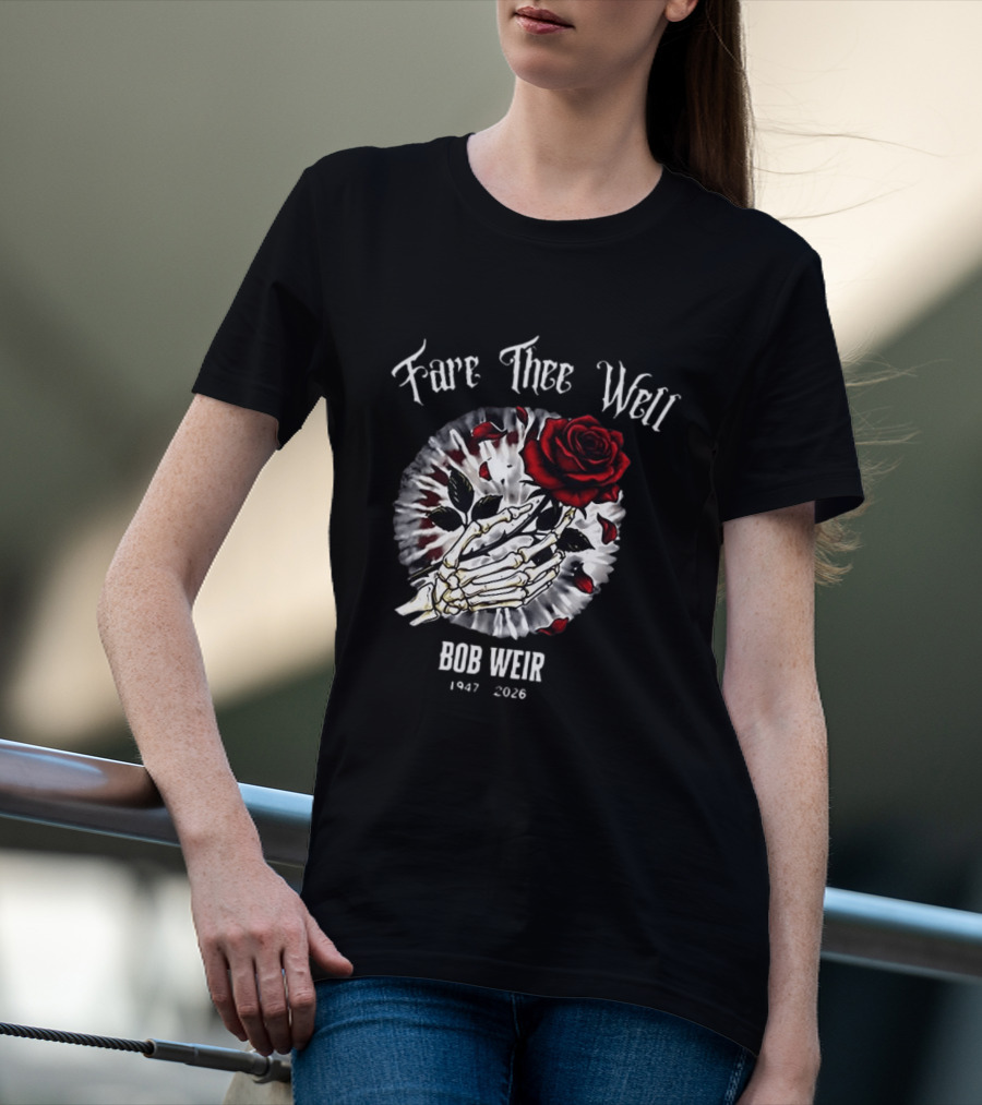 Fare Thee Well Bob Weir Rose Skull 1947 2026 T-Shirt
