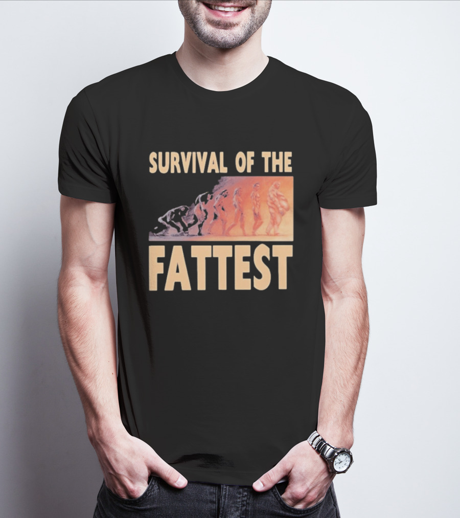 Survival Of The Fattest Evolutionary Humor Fat Wreck Chords T-Shirt