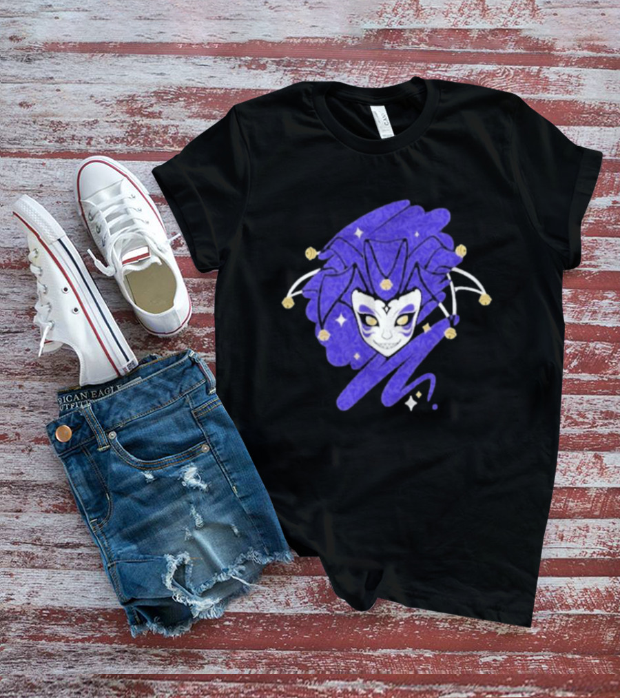 Jabroni Mike Veneto Mask Jester Head Blue Swirl T-Shirt