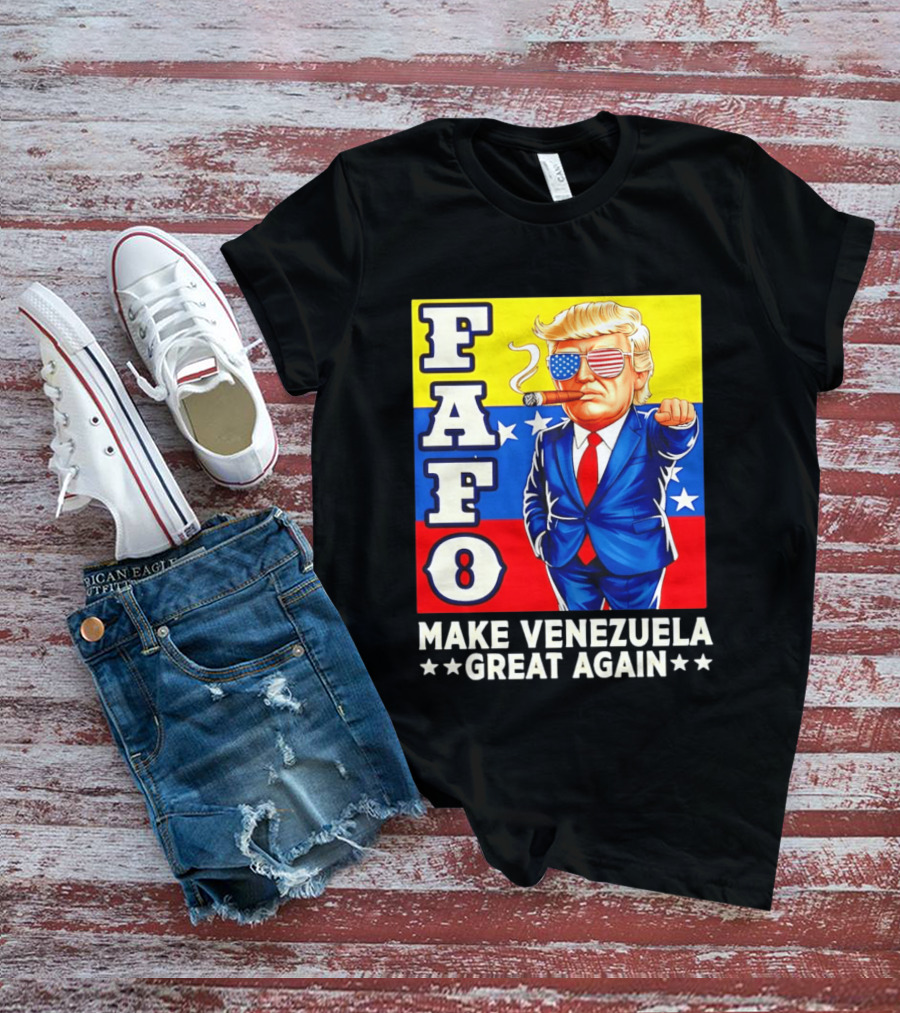 FAFO Trump Make Venezuela Great Again Patriotic Cartoon T-Shirt