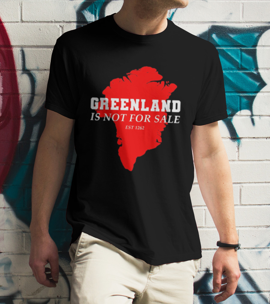 Greenland Is Not For Sale EST 1262 Bold Red Map T-Shirt
