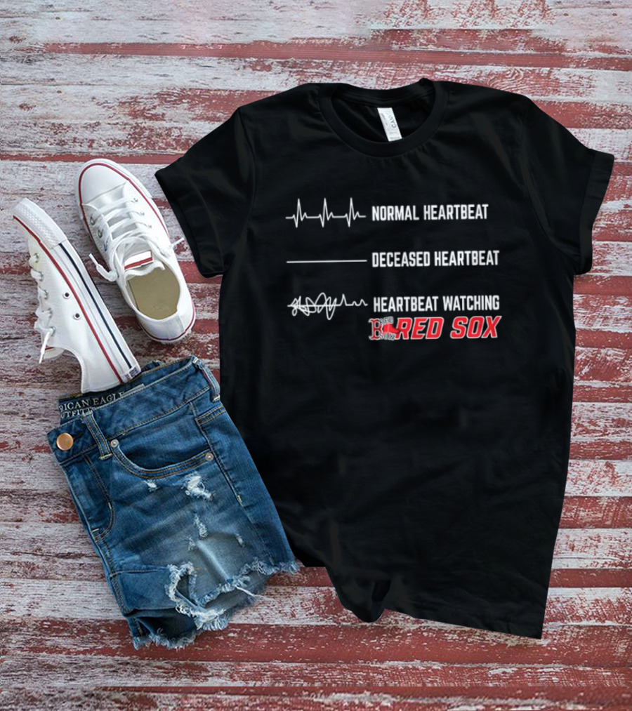 Normal Heartbeat Deceased Heartbeat Heartbeat Ing Boston Red Sox T-Shirt