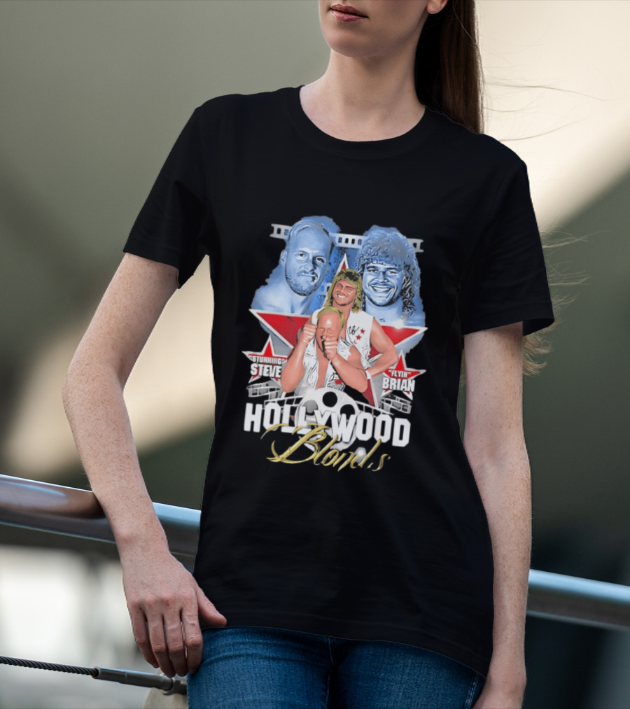 Stunning Steve Austin Flyin Brian Pillman Hollywood Blonds Wrestling Legends T-Shirt