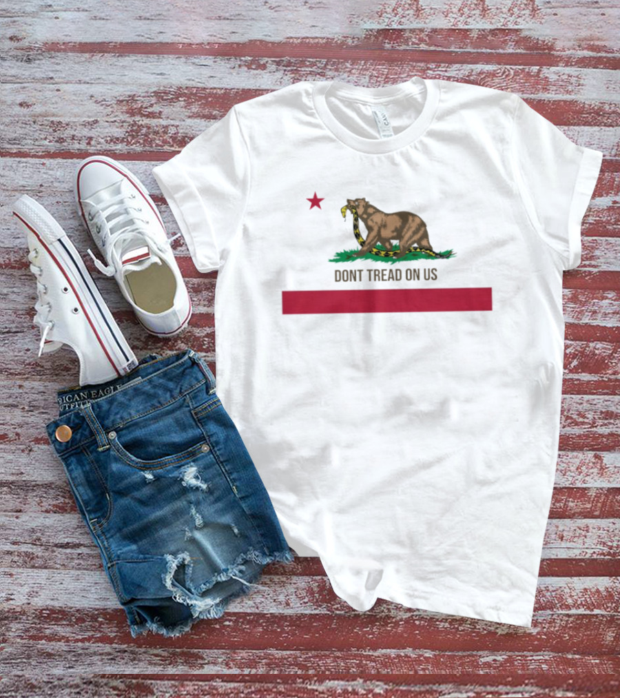Don't Tread On Us Bear With Snake Gadsden Flag Star T-Shirt