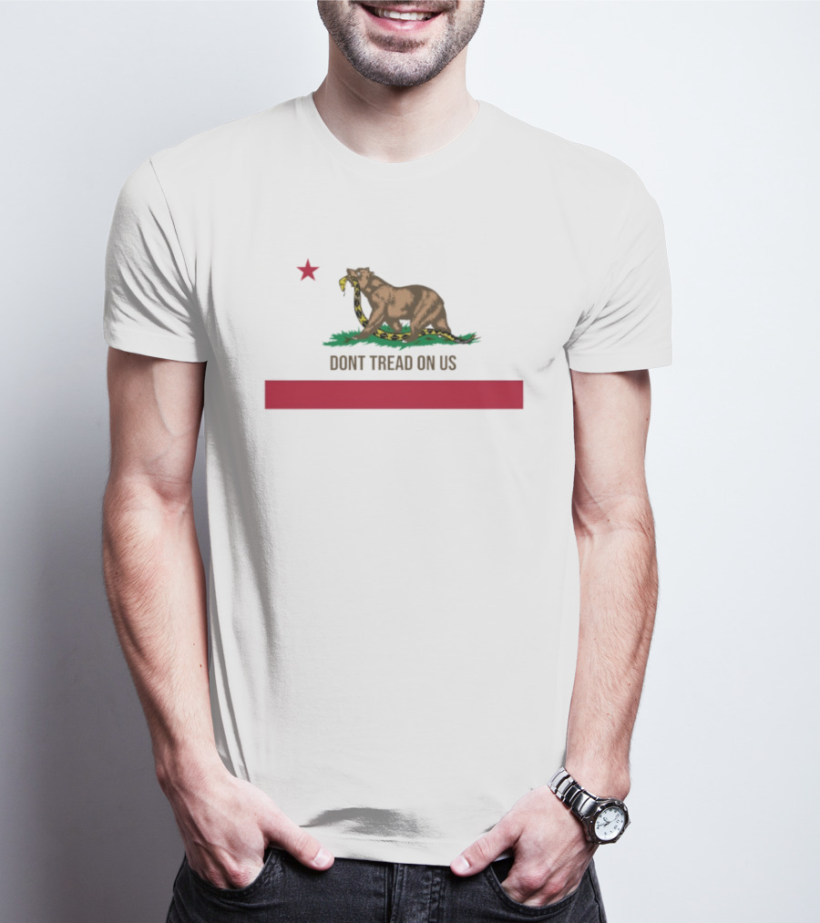Don't Tread On Us Bear With Snake Gadsden Flag Star T-Shirt