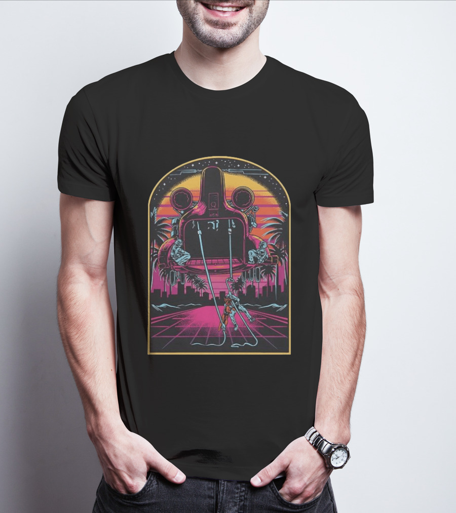 Canine Assault Futurism Cyber Retro Helicopter Adventure T-Shirt