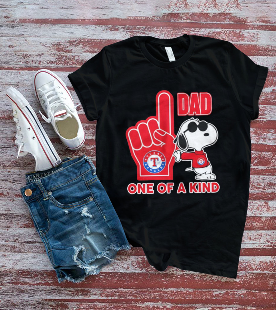 Snoopy Texas Rangers Dad One Of A Kind T-Shirt