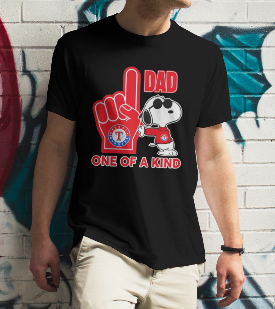 Snoopy Texas Rangers Dad One Of A Kind T-Shirt
