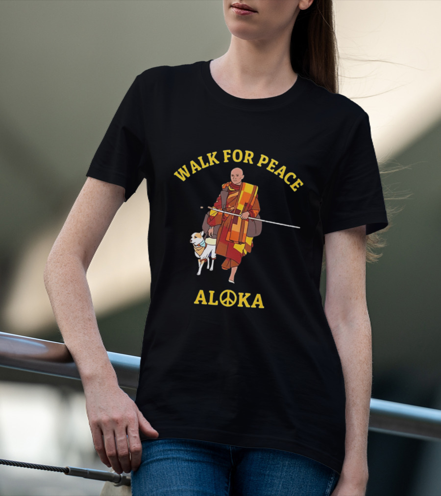 Walk For Peace Monk With Aloka And Dog T-Shirt