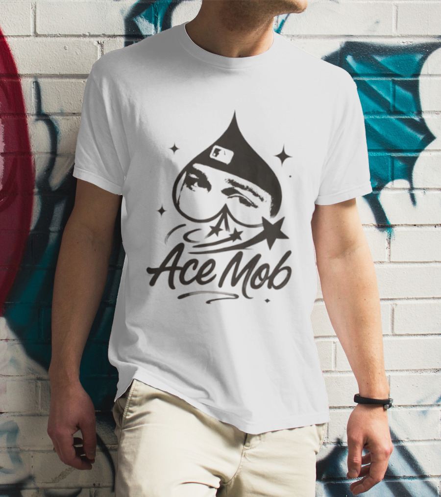 Ace Mob Spade Face Graffiti Stars T-Shirt