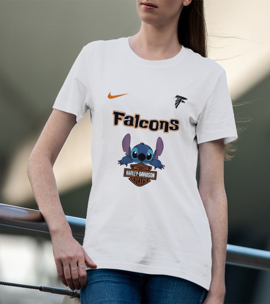 Atlanta Falcons Stitch Motocycle Cycles Football Nike T-Shirt