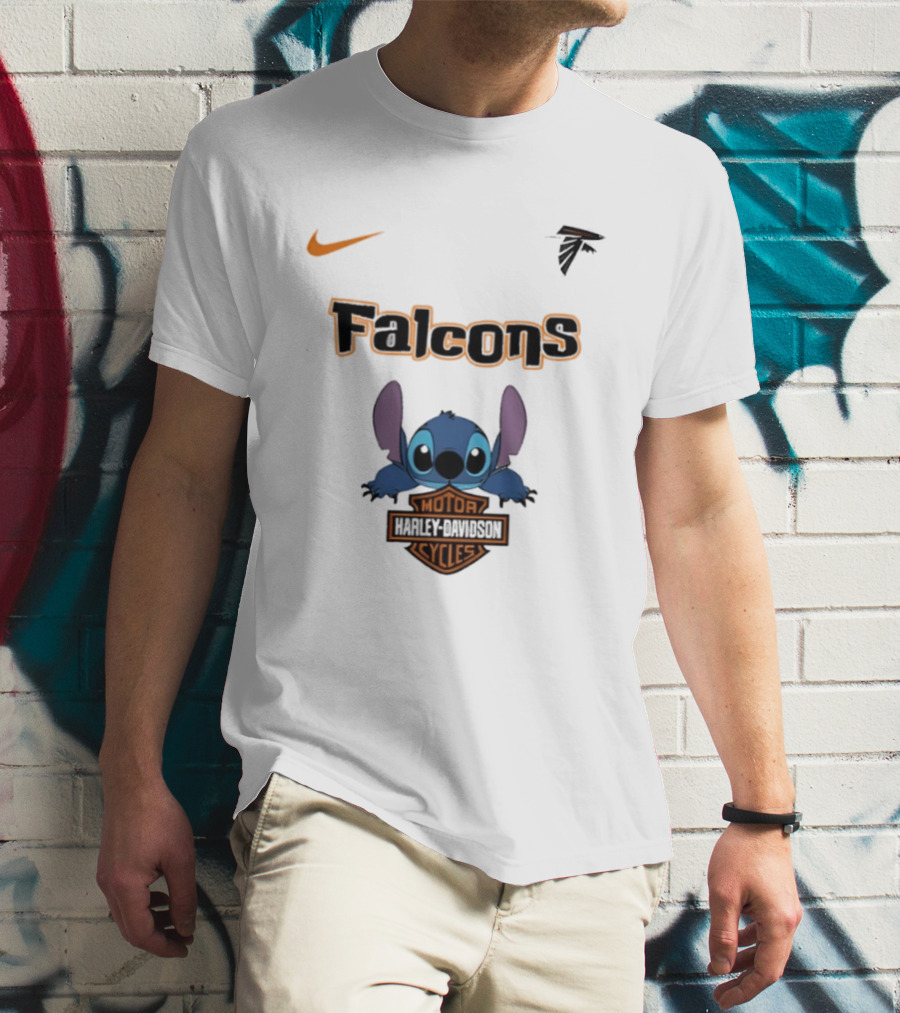 Atlanta Falcons Stitch Motocycle Cycles Football Nike T-Shirt