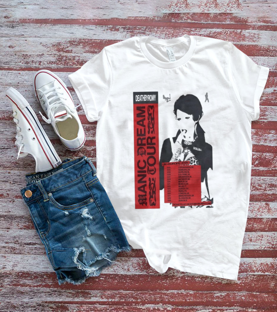 Deathbyromy Manic Dream Tour 2026 UK Europe Concert Dates T-Shirt