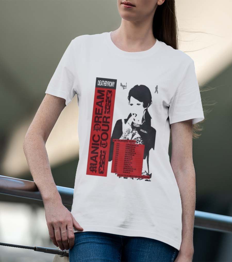 Deathbyromy Manic Dream Tour 2026 UK Europe Concert Dates T-Shirt