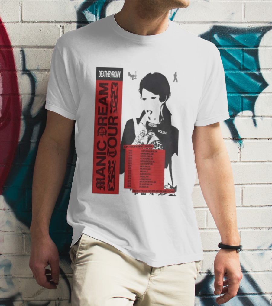 Deathbyromy Manic Dream Tour 2026 UK Europe Concert Dates T-Shirt