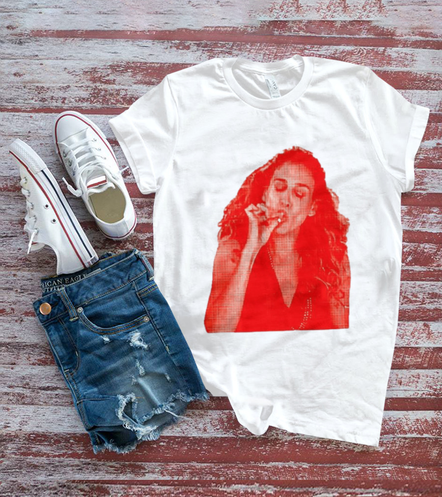 Lit Carrie Smoking Scene Red Artistic T-Shirt