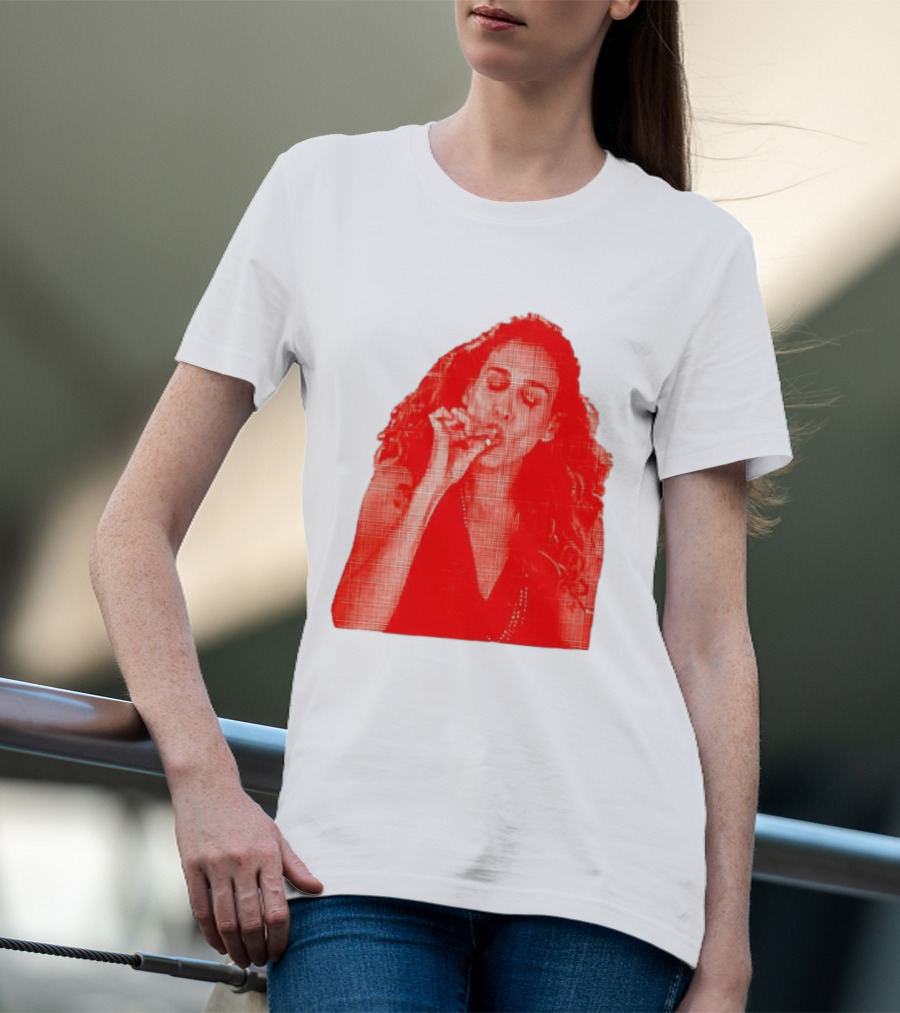 Lit Carrie Smoking Scene Red Artistic T-Shirt
