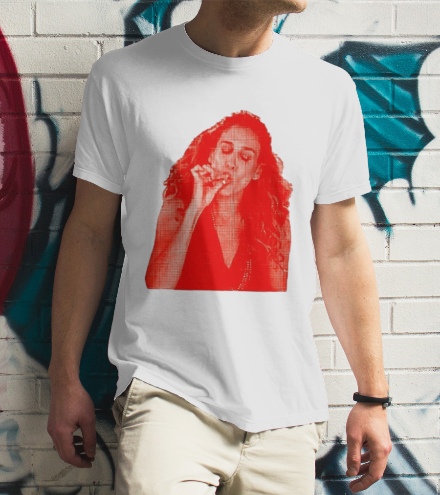 Lit Carrie Smoking Scene Red Artistic T-Shirt