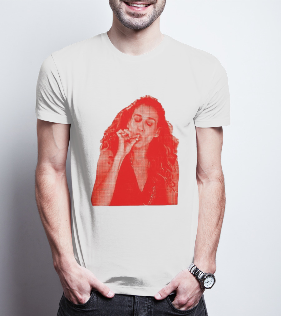 Lit Carrie Smoking Scene Red Artistic T-Shirt