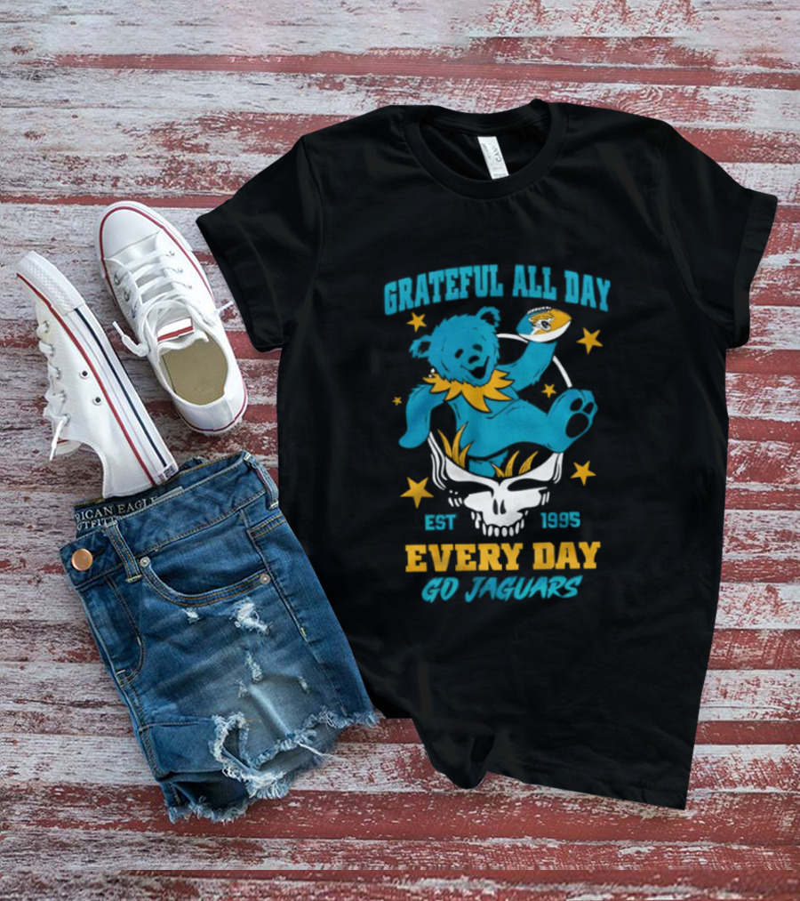 Grateful All Day Every Day Go Jaguars Est 1995 T-Shirt