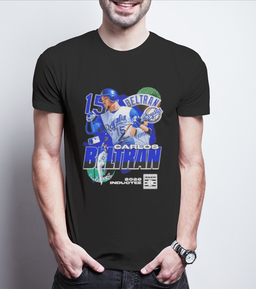 Kansas City Royals Carlos Beltran 15 Hall Of Fame Inducted 2026 T-Shirt