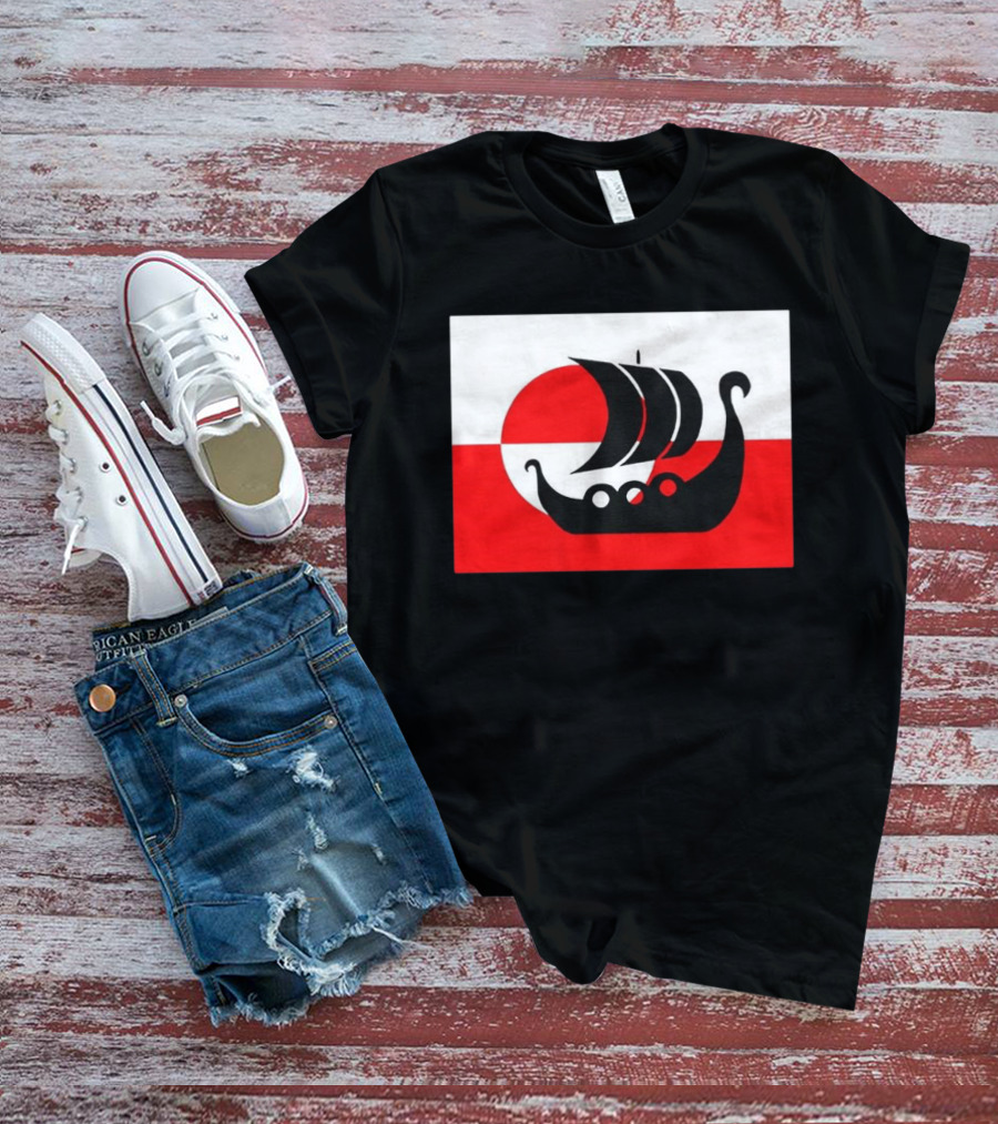 Denmark Greenland Flag Not For Sale Support Danish Viking Warship T-Shirt