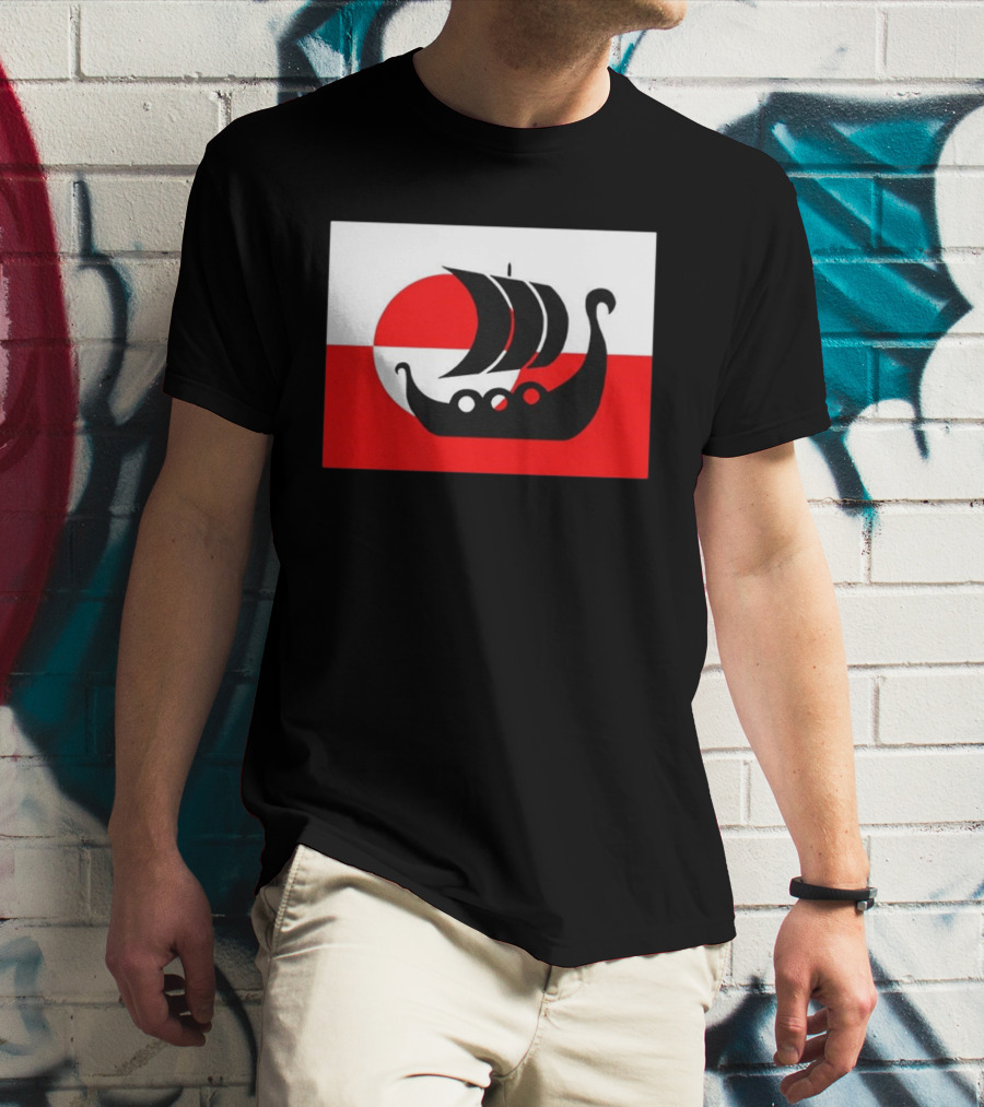 Denmark Greenland Flag Not For Sale Support Danish Viking Warship T-Shirt