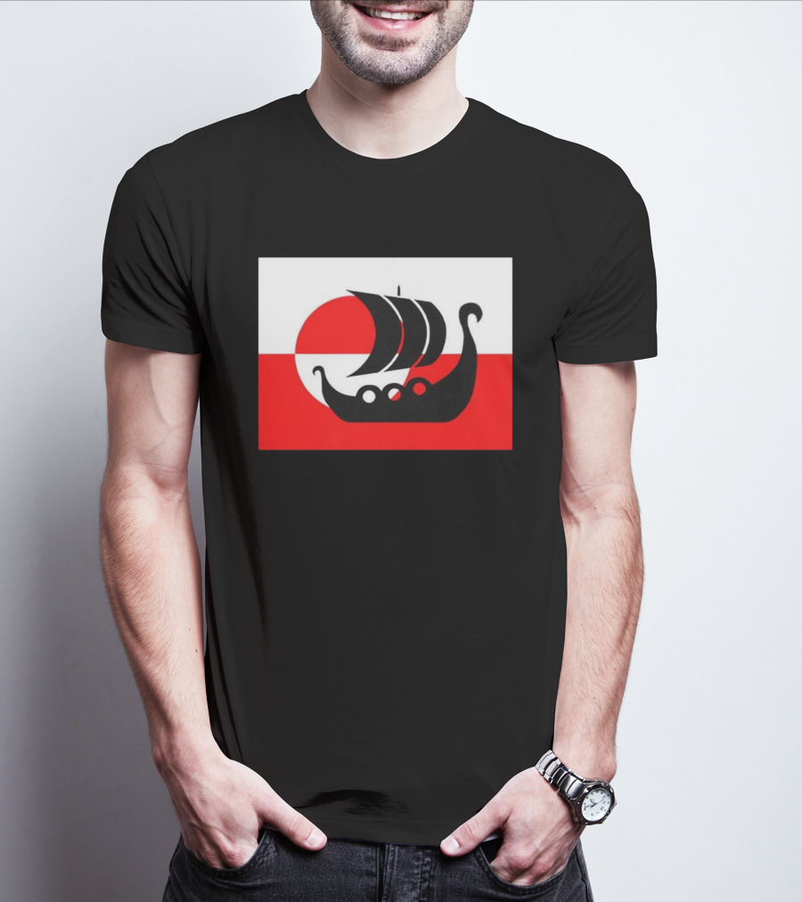 Denmark Greenland Flag Not For Sale Support Danish Viking Warship T-Shirt