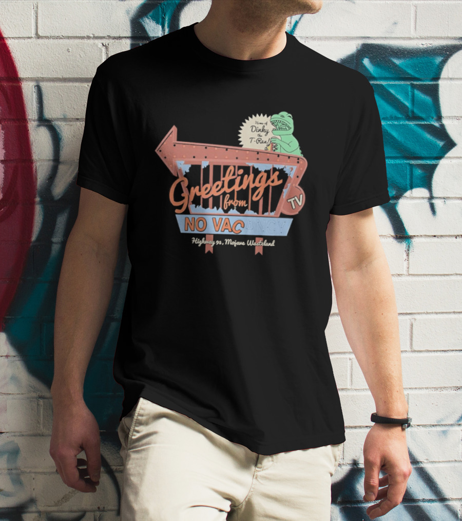 Greetings From No Vacancy Fallout New Vegas Novac Welcome Retro TV T-Shirt