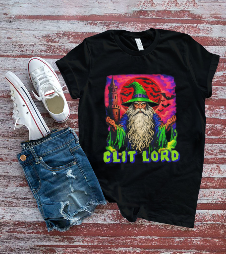 Clit Lord Wizard With Castle And Bats T-Shirt