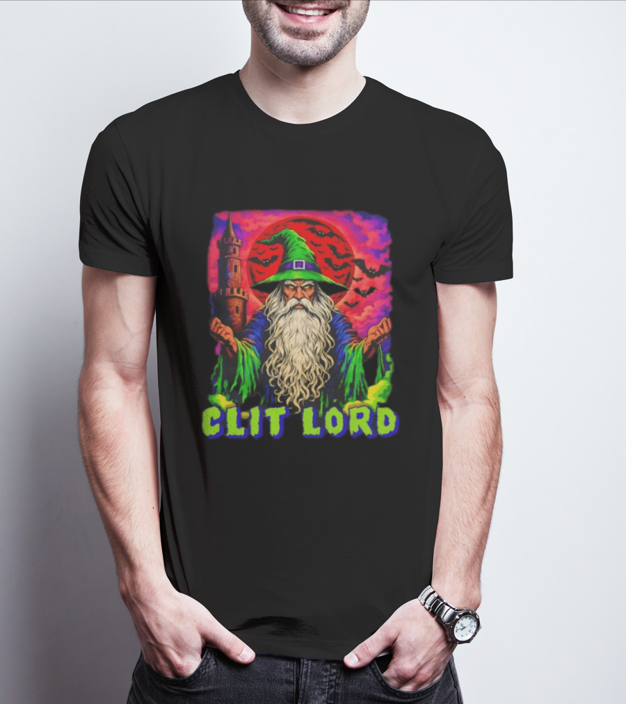 Clit Lord Wizard With Castle And Bats T-Shirt