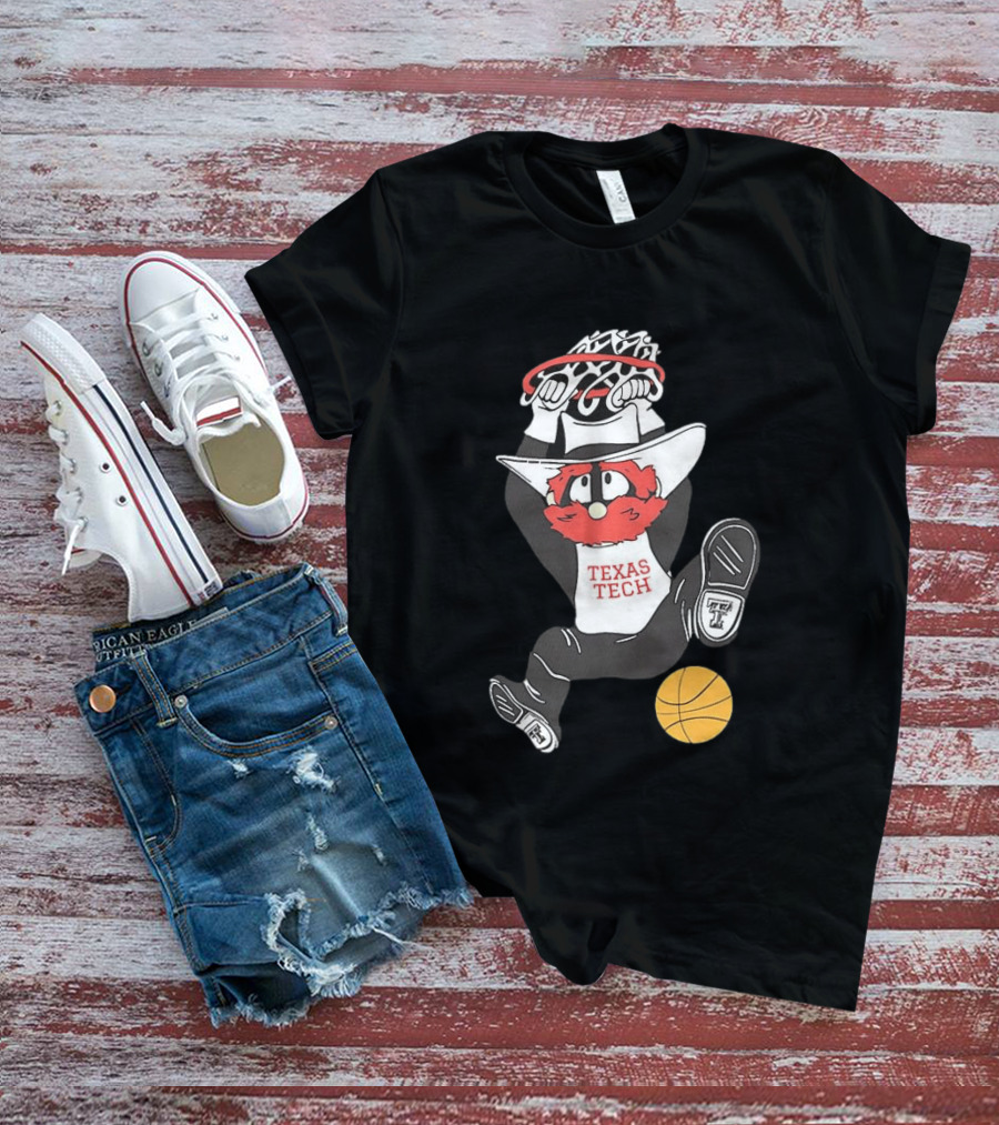 Texas Tech Raider Red Basketball Jammin Both Ways T-Shirt